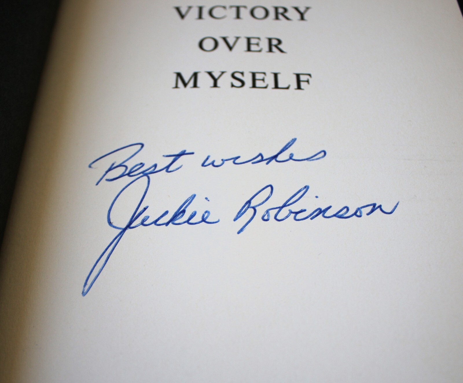 Jackie Robinson ~ Signed Autographed Victory Over Myself Hardcover Book~ JSA LOA