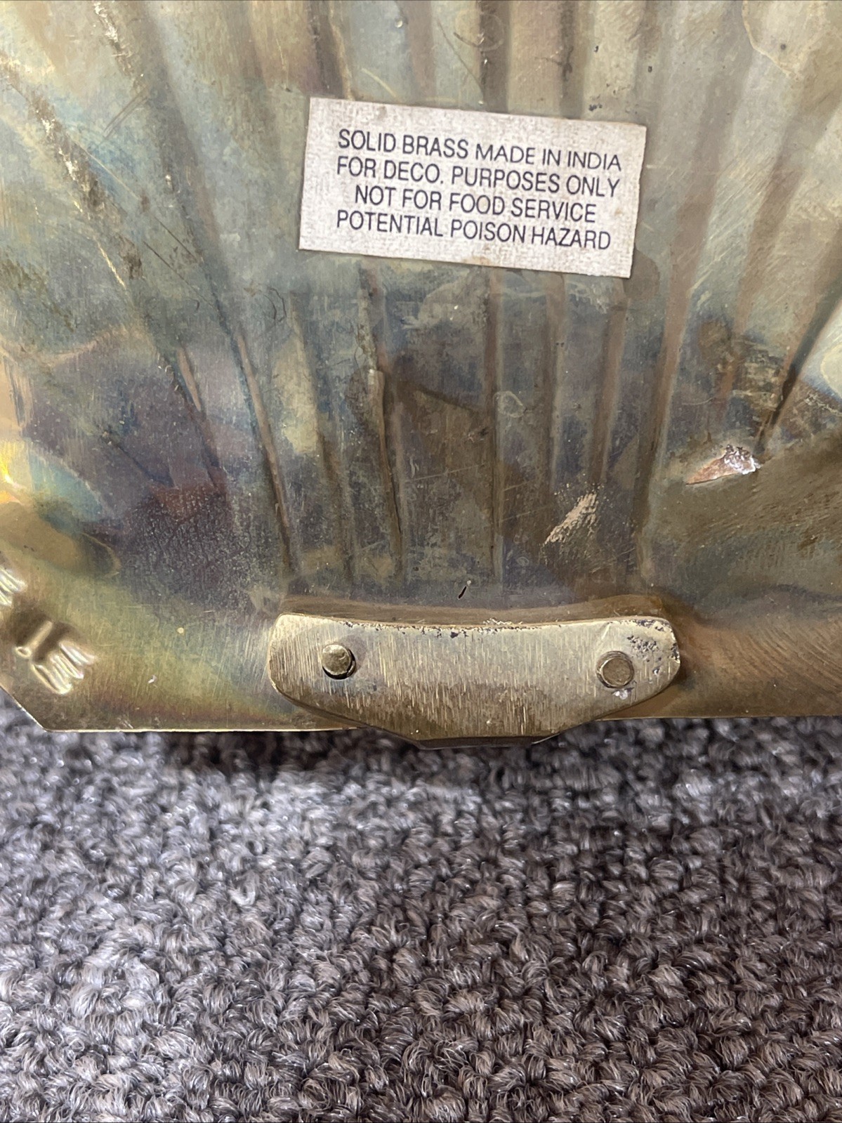 MADE IN INDIA VINTAGE SOLID BRASS SHELL PATTERN WALL CANDLE SCONCE, 8″X6.5″ Mcm