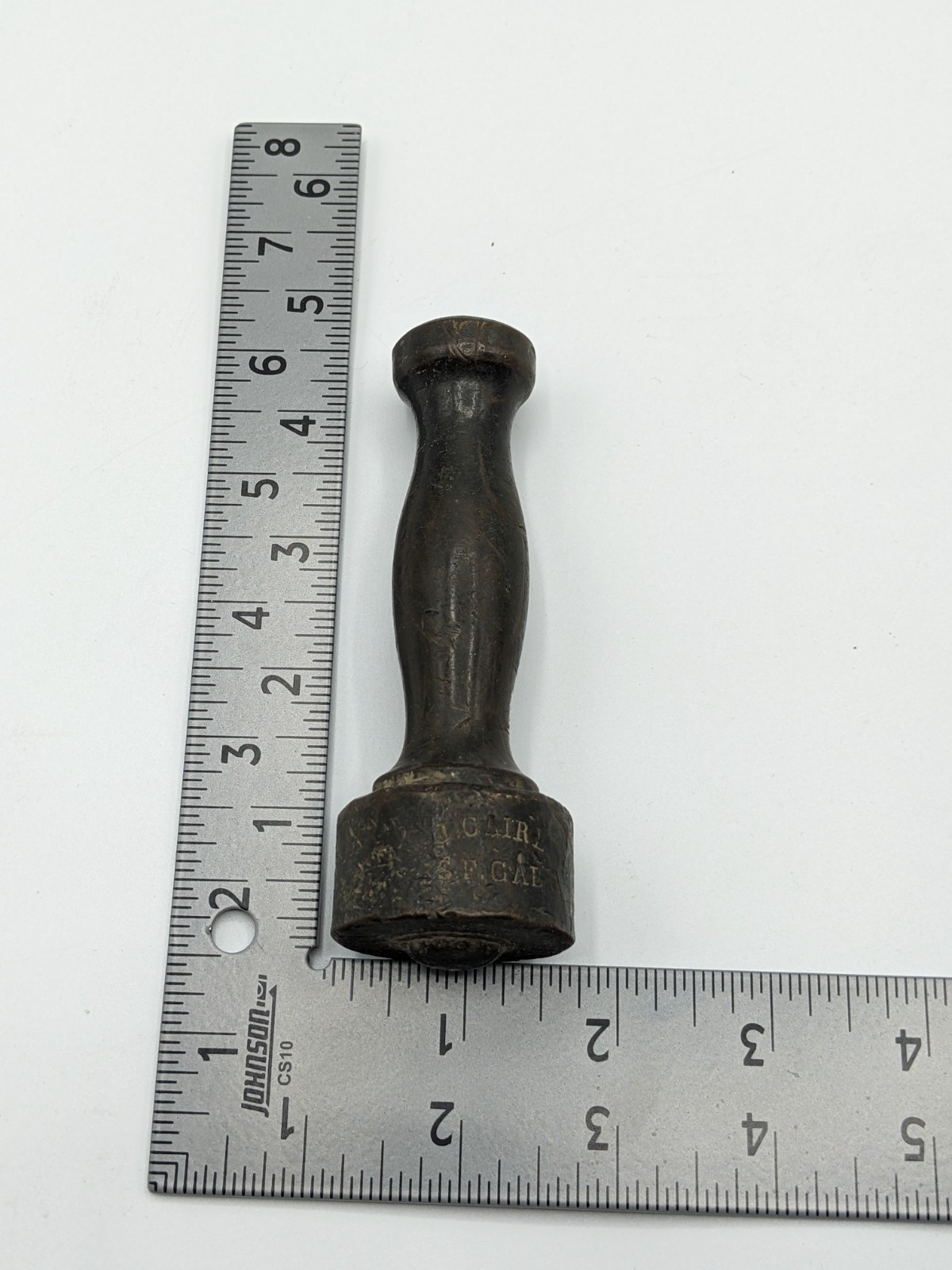 ½‑Lb Bronze Specific Gravity Weight – J. Cairl SF CAL – Vintage Foundry Tool