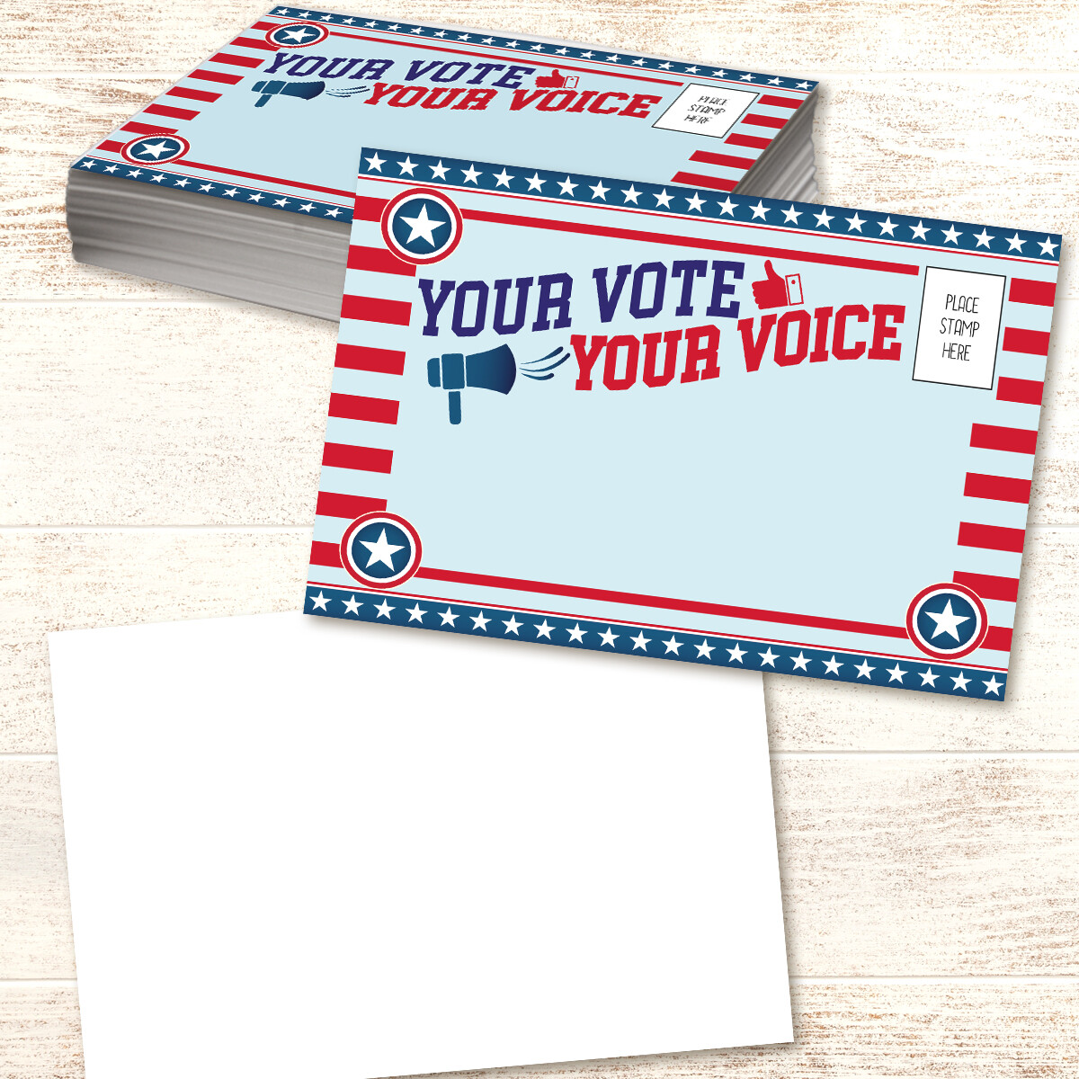 Vote Postcards Bulk – Your Vote Your Choice – Set of 100 4×6 Standard Size –