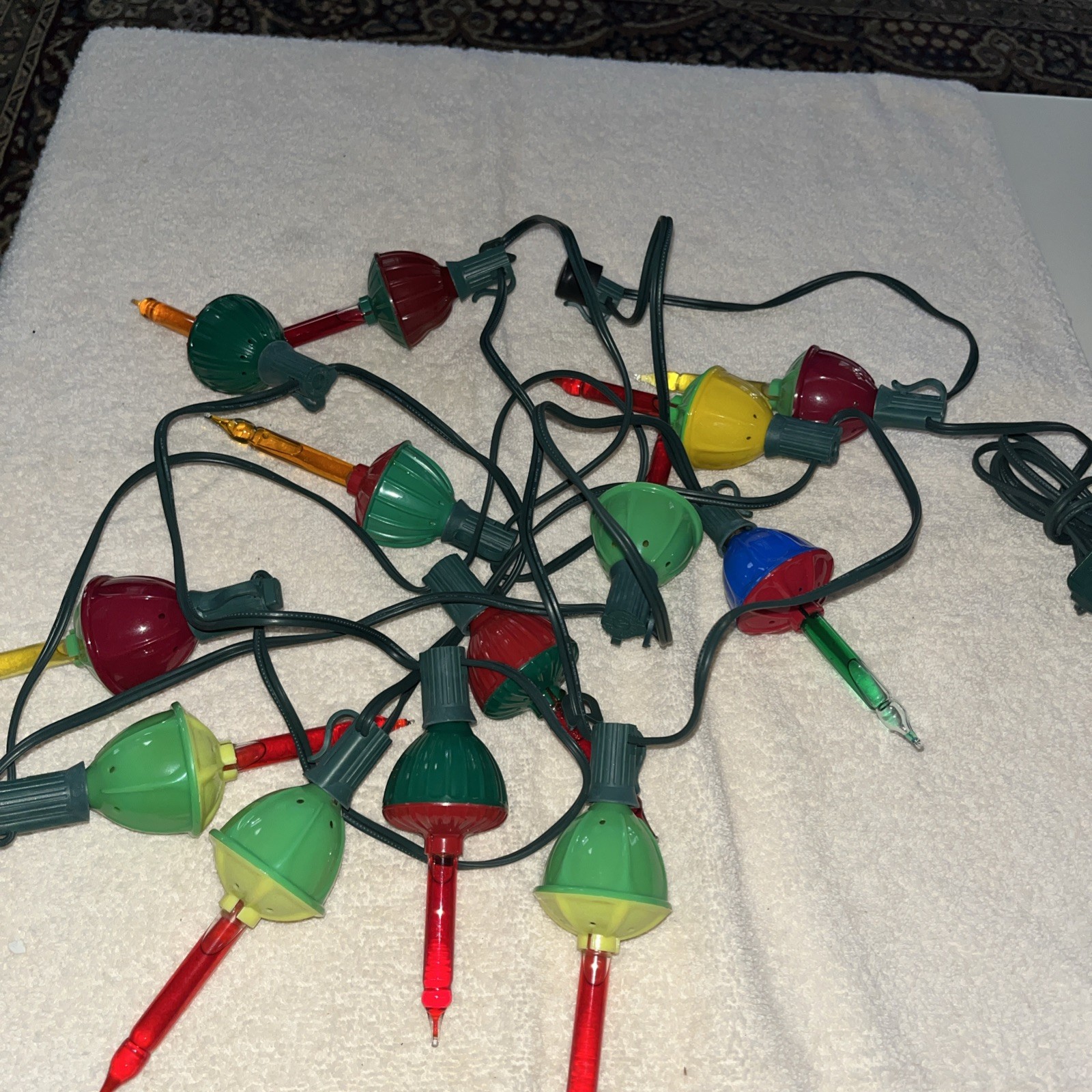 ⭐ Vintage Christmas Bubble Lamps Set of 12 Multicolor Working Retro MCM Decor
