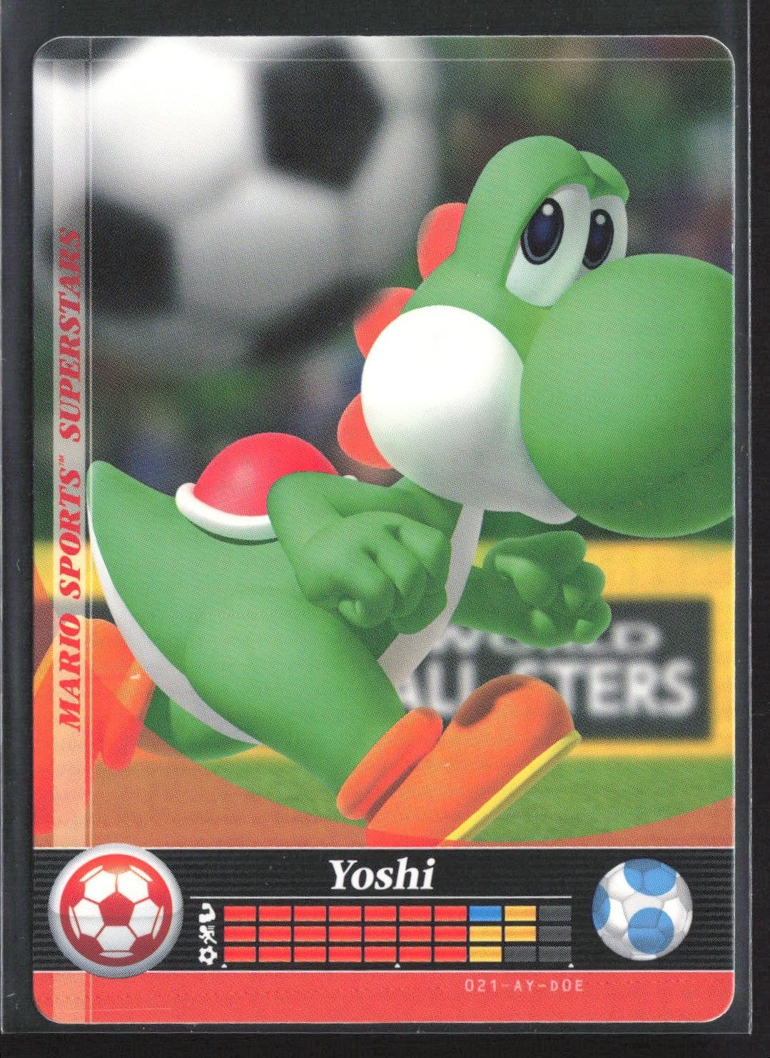 2017 Mario Sports Superstars Amiibo Card – #21 YOSHI Soccer – Nintendo NM