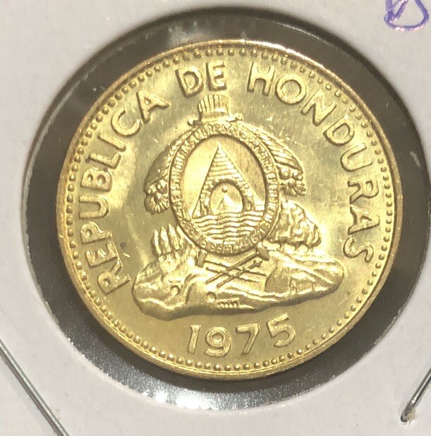 1975 Honduras 5 Centavos UNCIRCULATED Brass Coin -21MM- KM# 72.2a