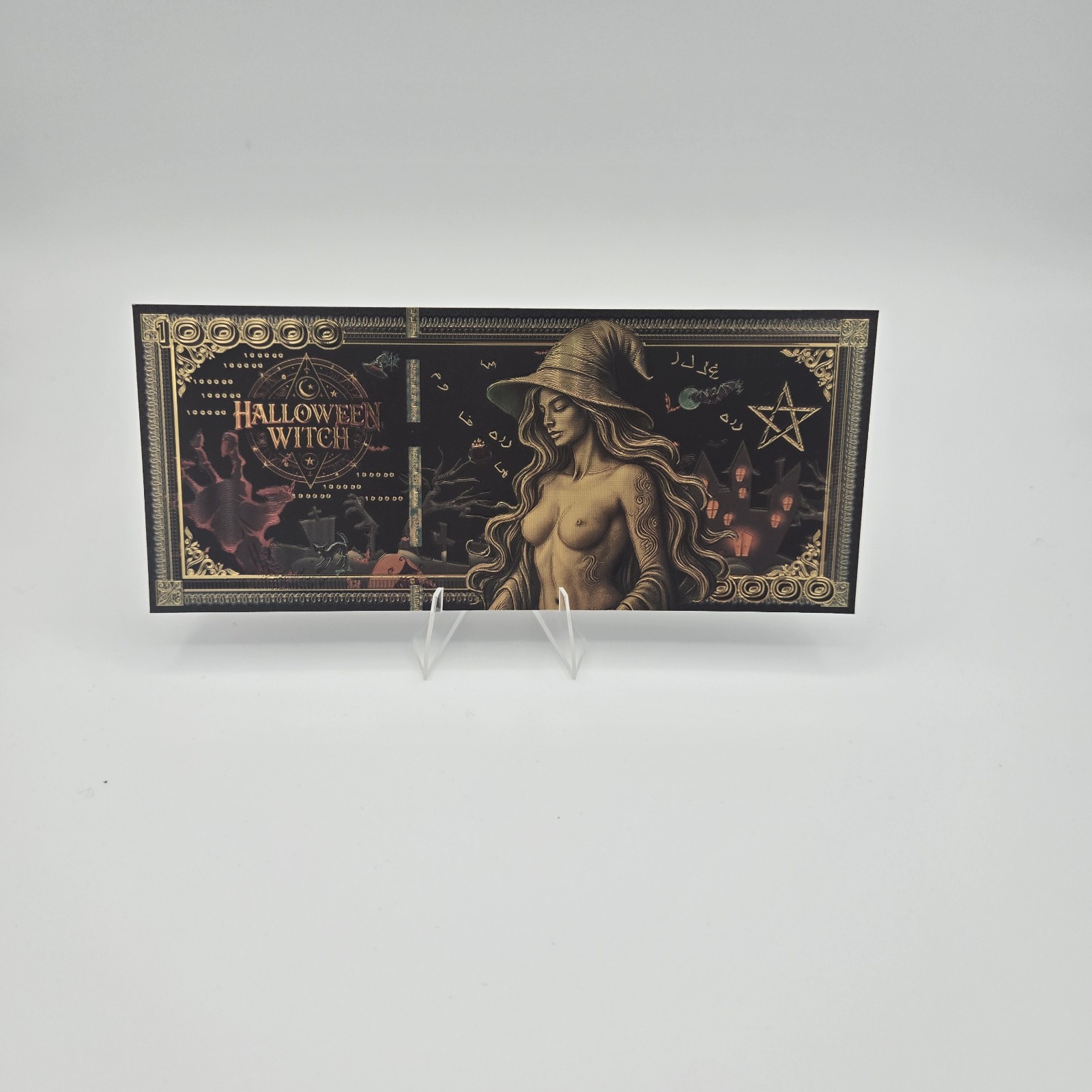 Gold Foil Plated Sexy Halloween Witch Collectable Banknote