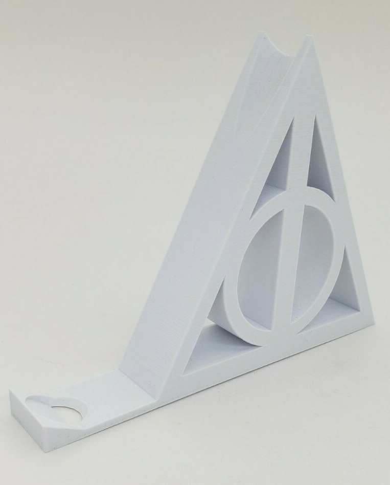 3D Printed Harry Potter Deathly Hallows Wand Holder Stand White PLA Plastic