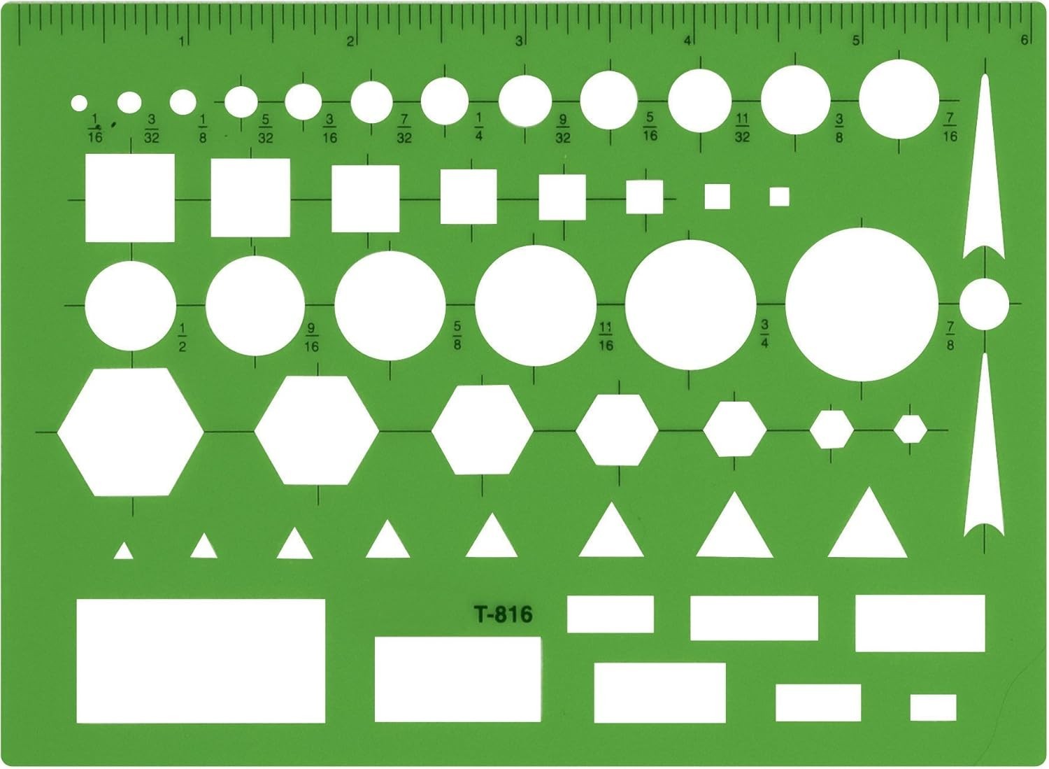 Versatile Plastic Drawing Template Tool – Translucent Green, 4.5 x 6 in
