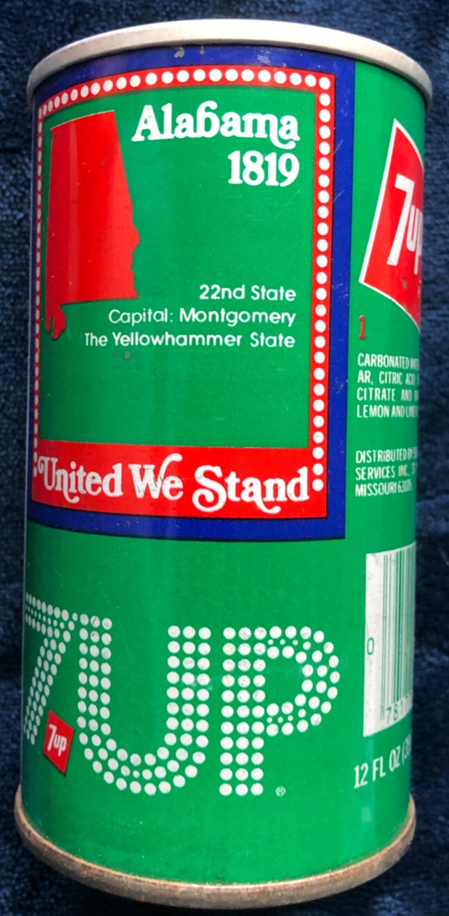1976 Bicentennial 50 States 7-Up Can United We Stand – You Pick