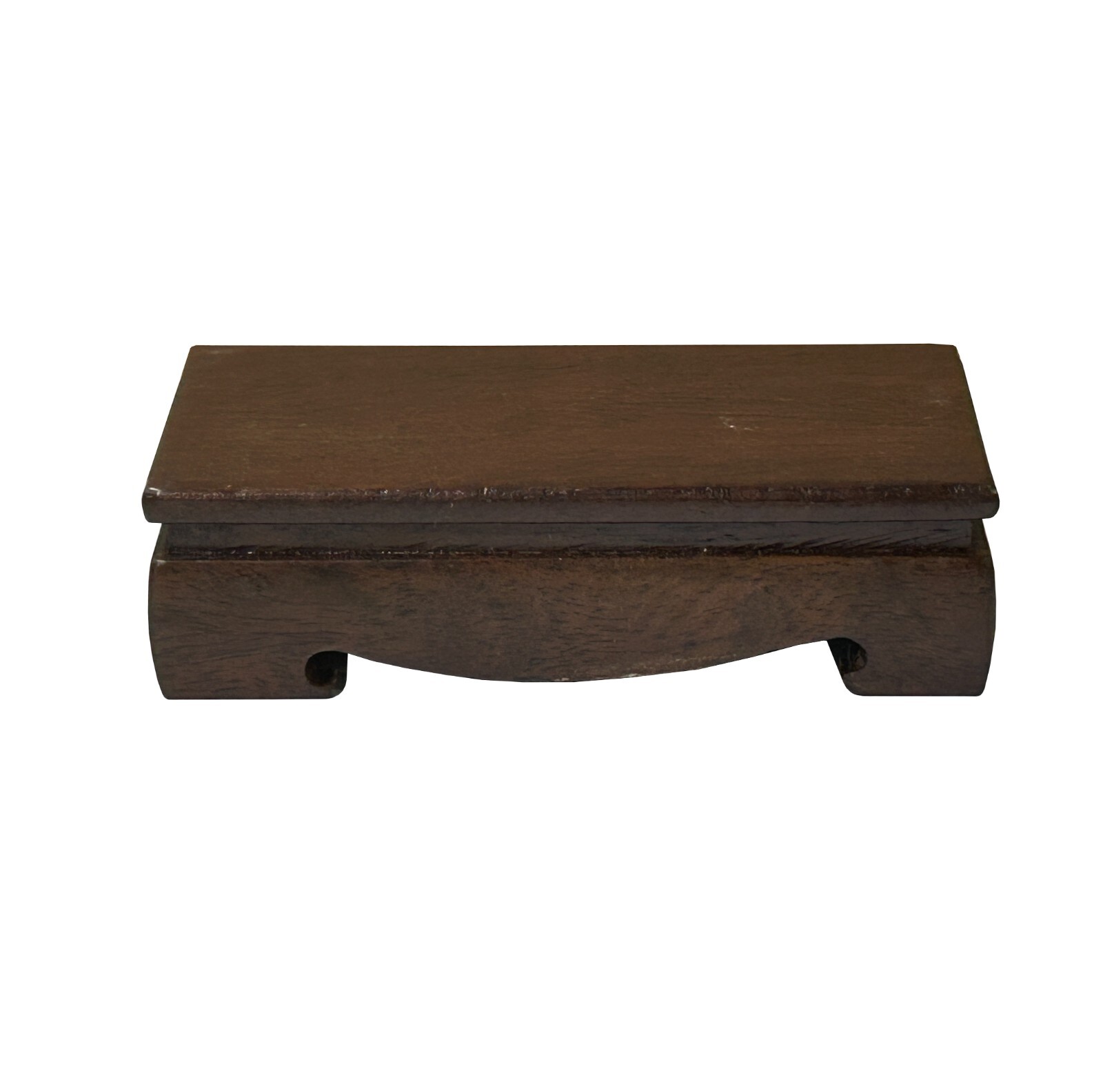 4″ Simple Solid Brown Curve Apron Rectangular Display Stand Easel Riser st1052B