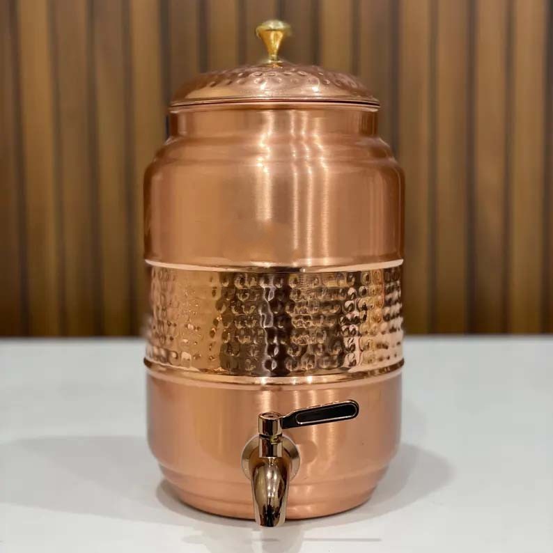 10 Liter Pure Copper Water Dispenser. Premium and Sturdy. Metal Flow Tap