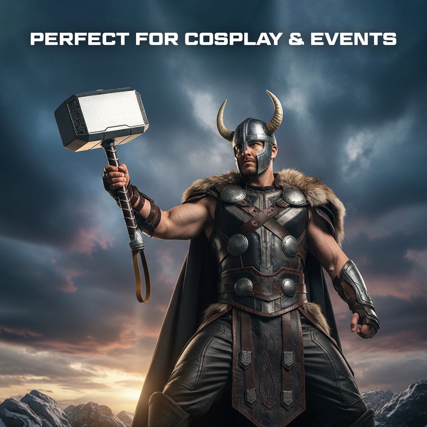 Thor Mjolnir Props Replica – Foam Cosplay Hammer Prop, Lightweight Thunder