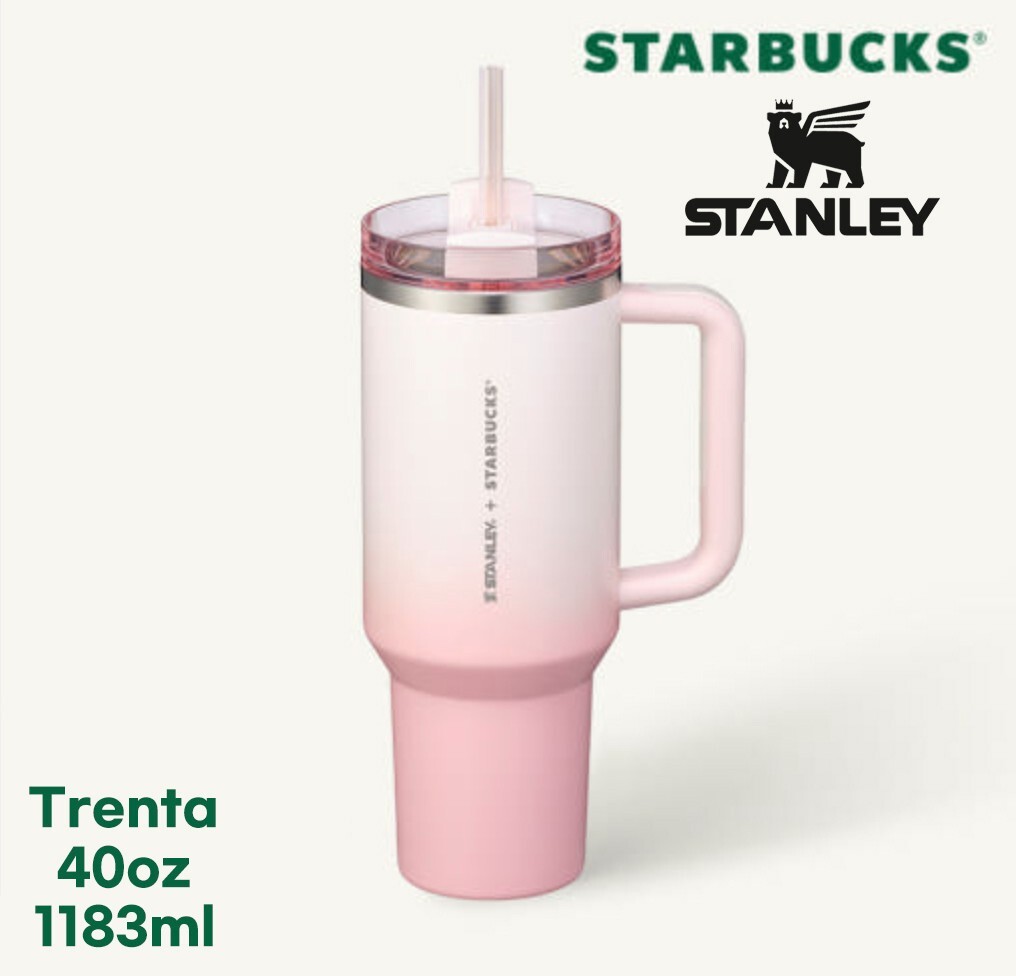 [LTD] STARBUCKS + STANLEY QUENCHER TUMBLER TRENTA PINK 40 OZ 1183 ML KOREA 2024