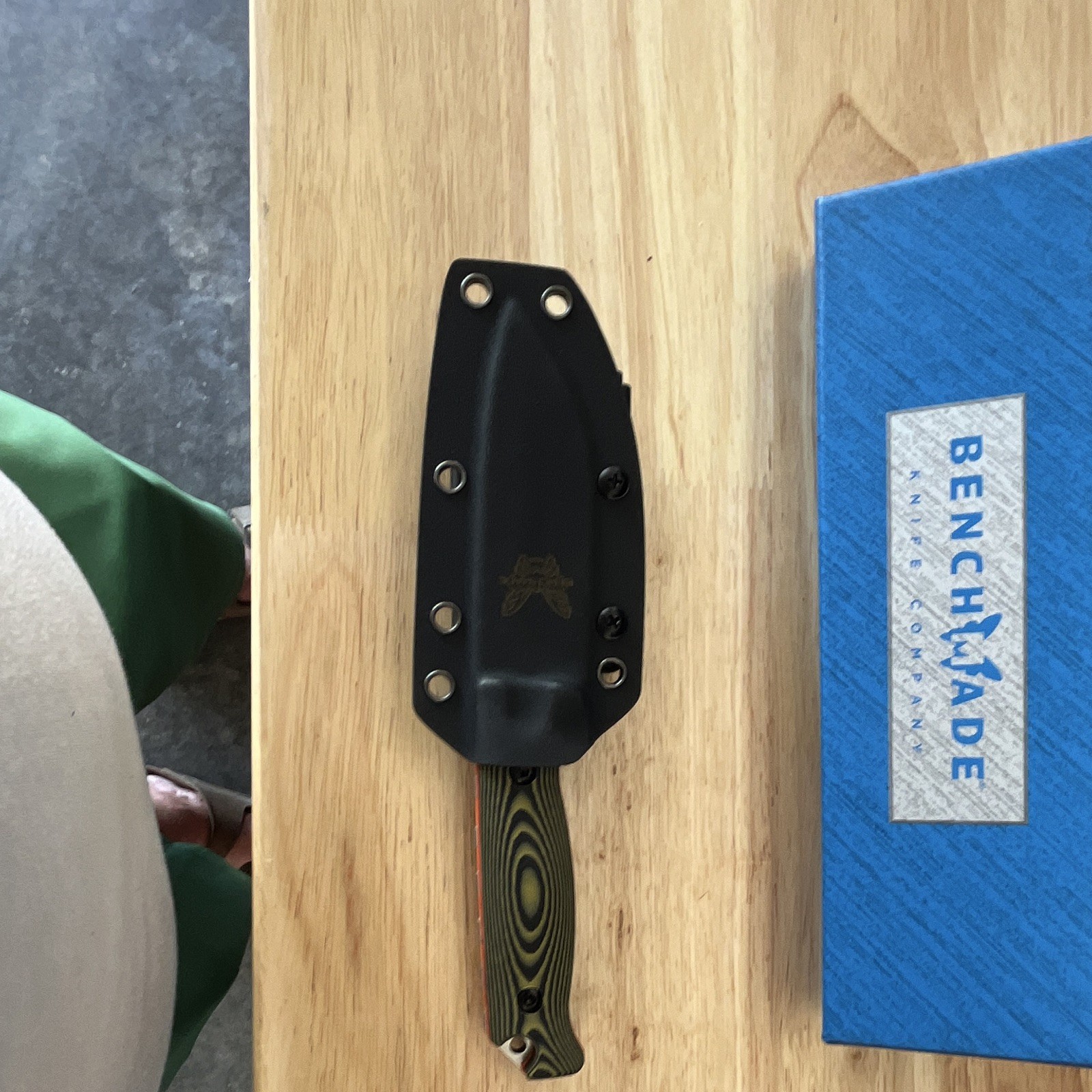 Benchmade Fixed Blade Knife Stainless Drop Point Plain, Kydex Sheath 2020