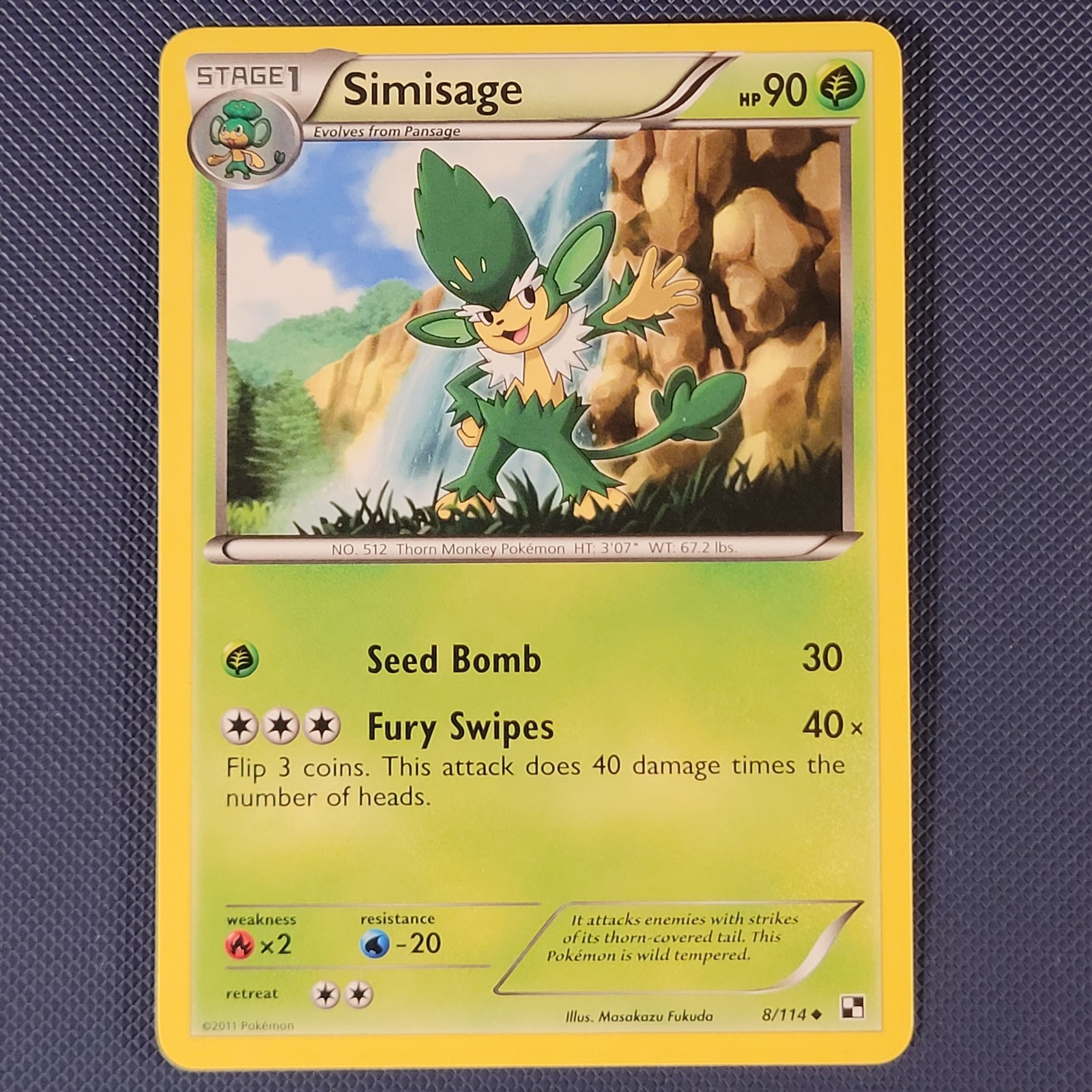 Simisage 8/114 – Black & White – Uncommon Pokemon Card – NM