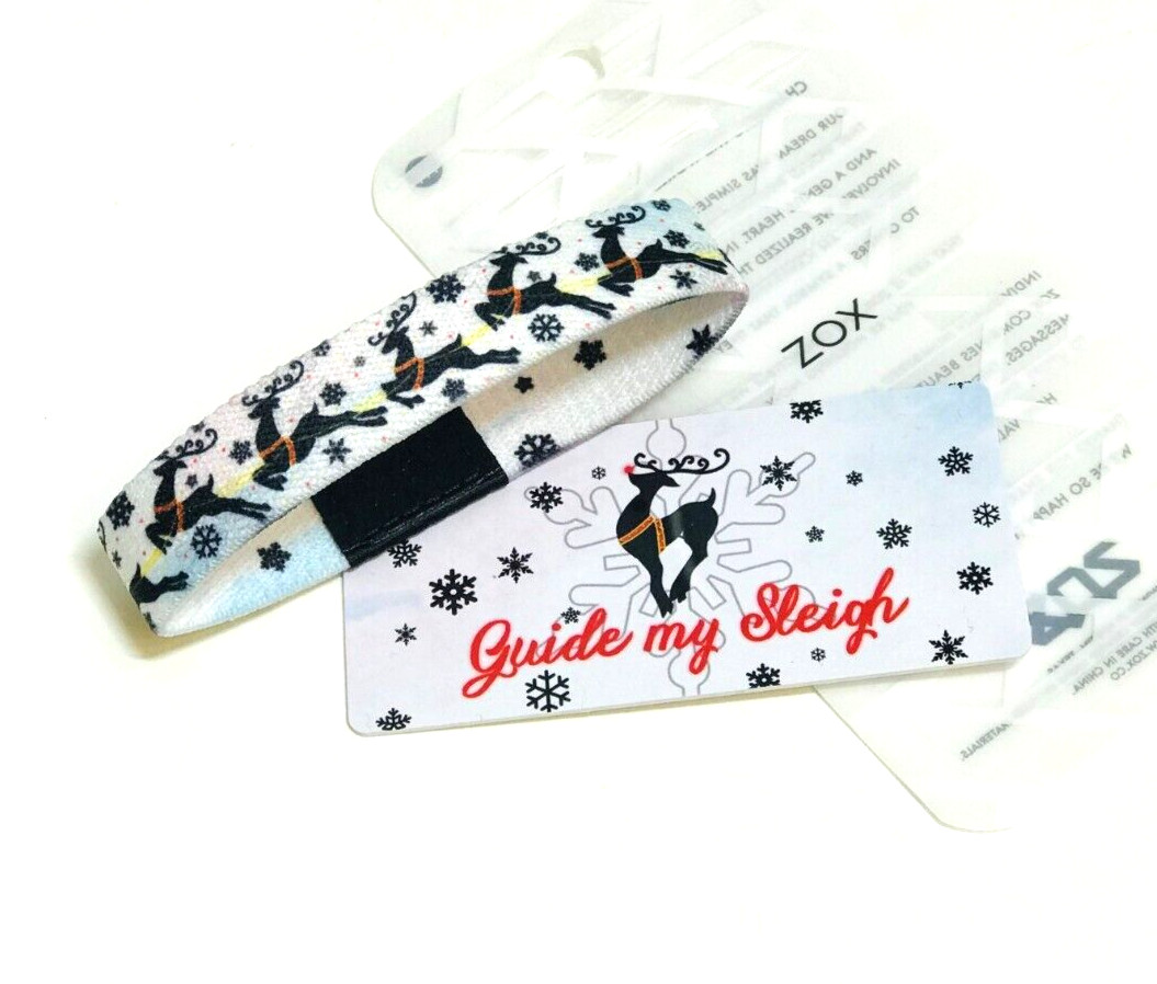 ZOX **GUIDE MY SLEIGH** SILVER Single small Wristband w/Card NIP