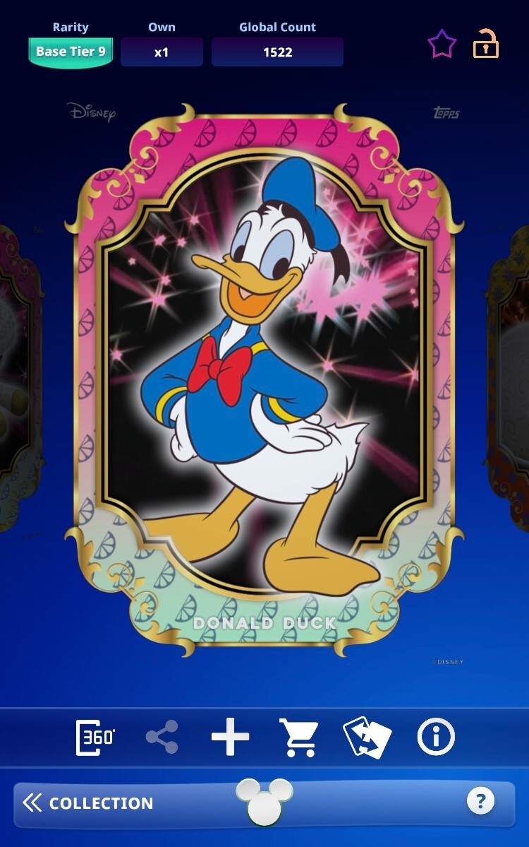 Topps Disney Collect 2024 Base Series 2 Weekly Diamond August Tier 9-Donald Duck