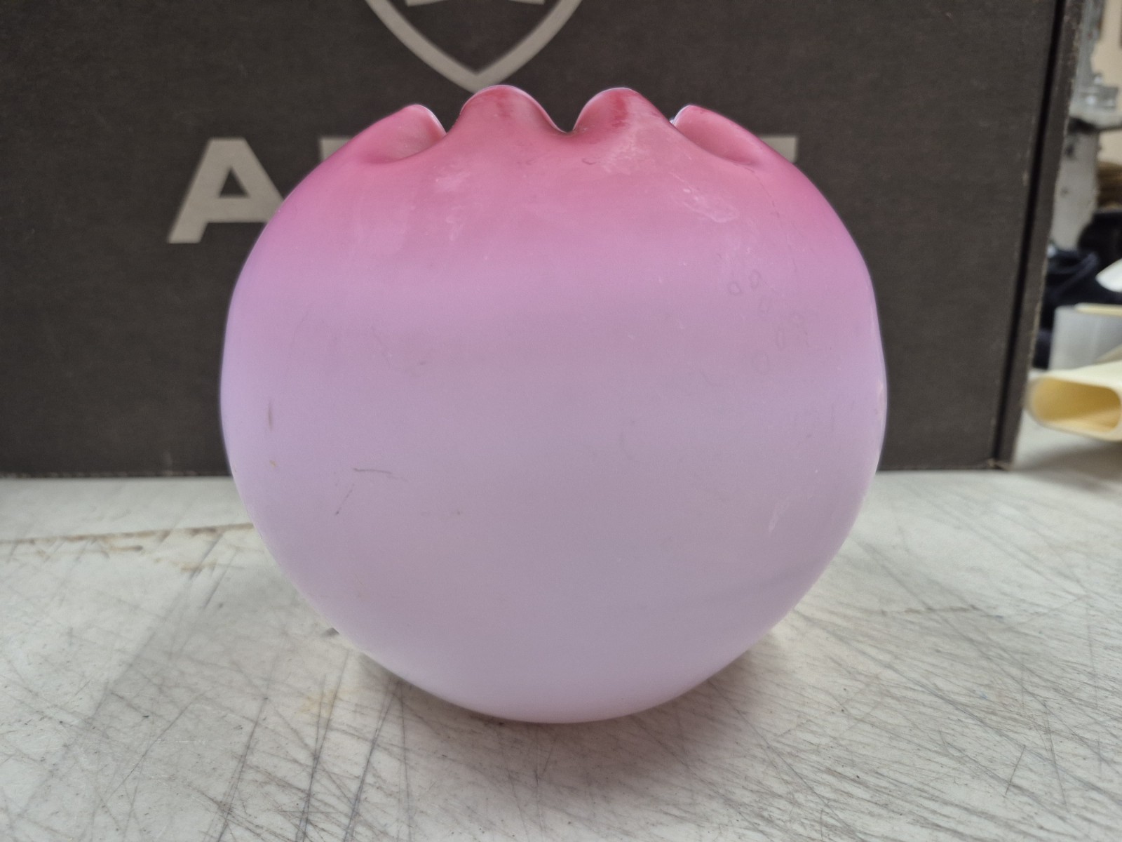 Victorian Satin Finished Mt Washington Possibly Peachblow Rose Glass Bowl Vase