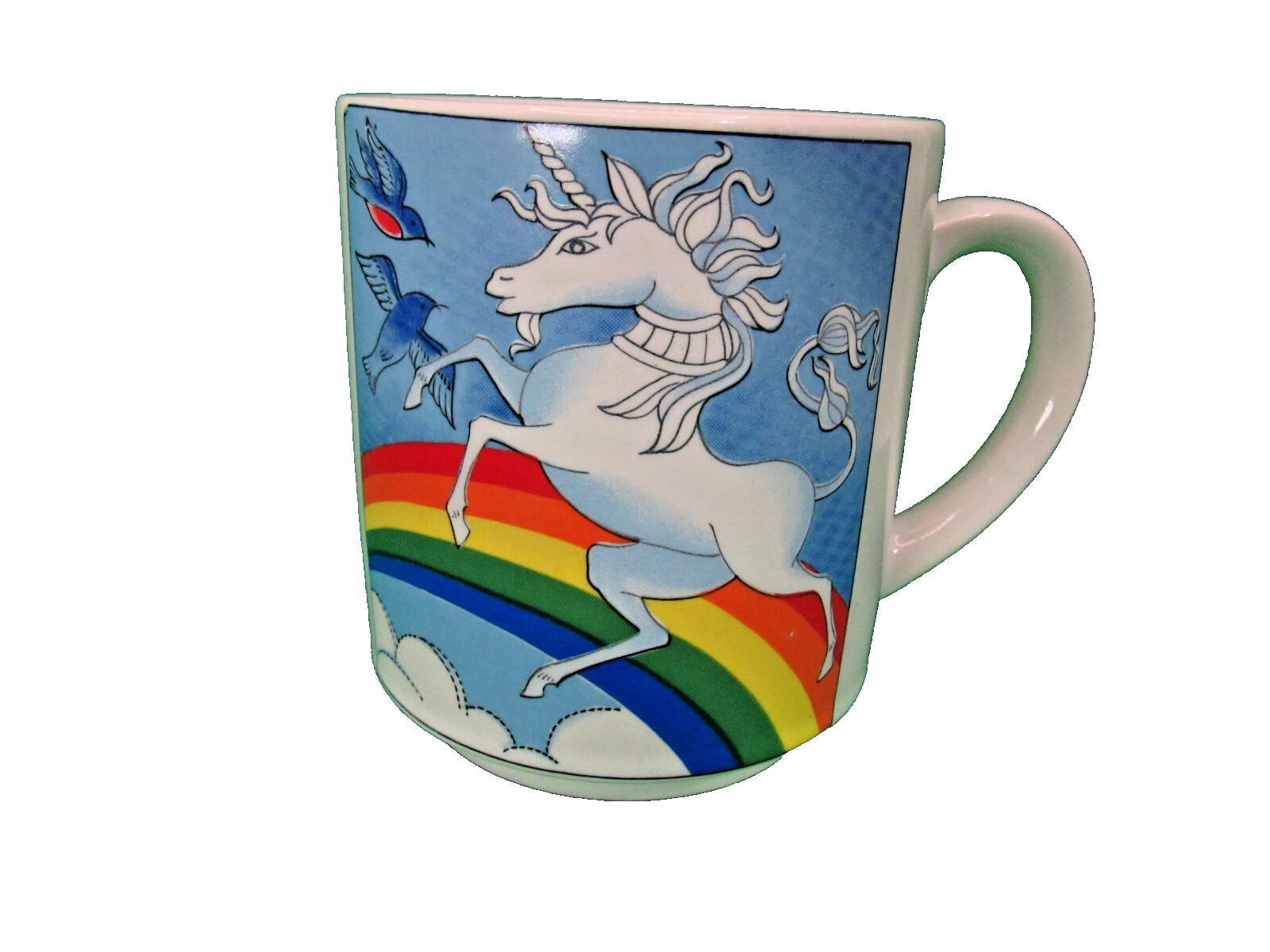 UNICORN & RAINBOW Coffee Cup Tea Mug Made In Japan Vintage 1970’s Kitsch Pride