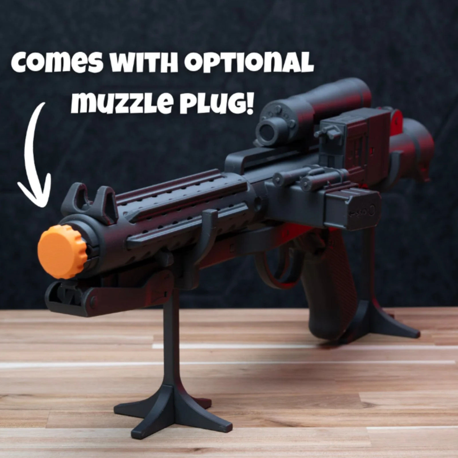 27″ BLACK Edition Stormtrooper E-11 Blaster Rifle ASSEMBLED VERSION | 3D Printed