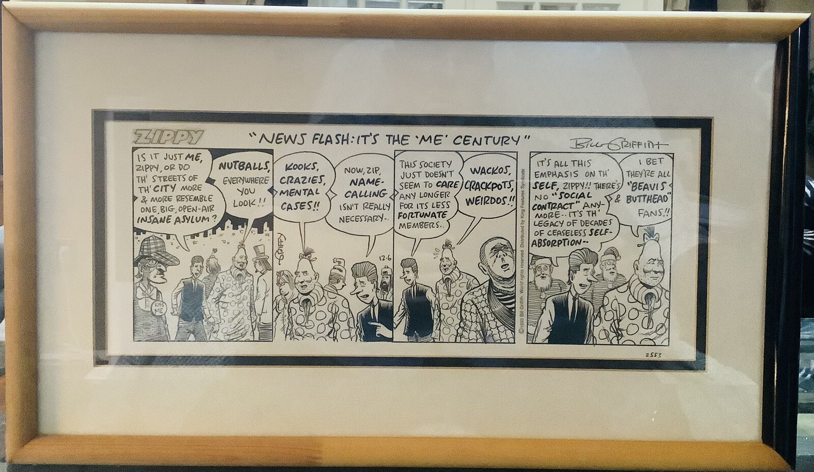 RARE ~ ZIPPY the Pinhead – Bill GRIFFITH ~ Daily Strip 1993 Original Comic Art