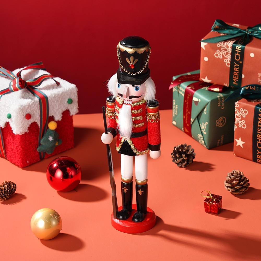 12 inches Christmas Nutcracker Decoration Soldier in Red and Black Outfit