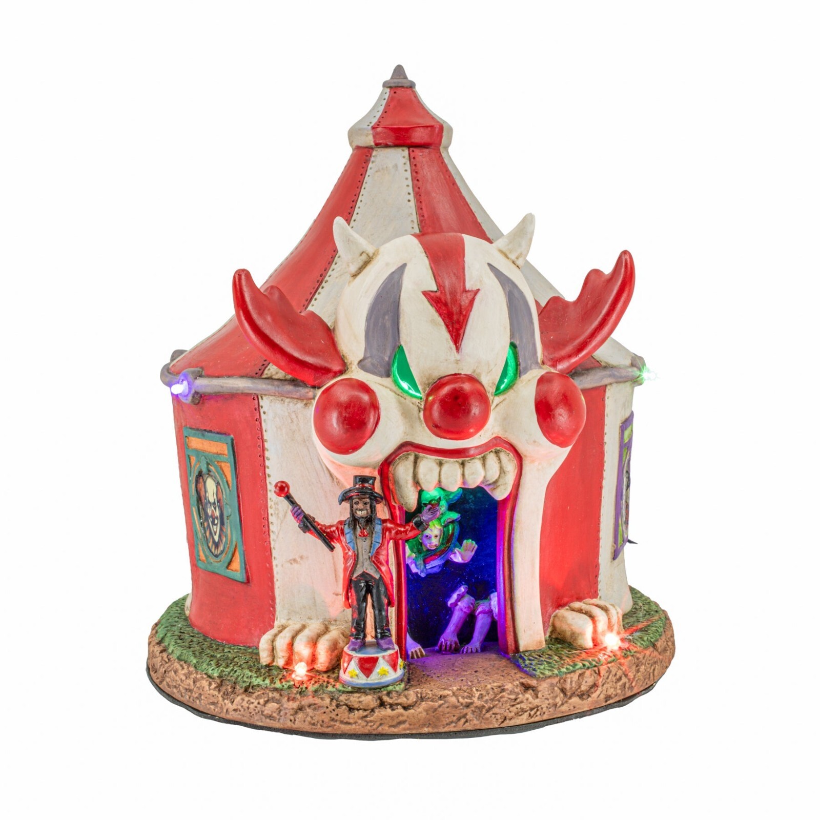 FG Square – CarnEvil Tent Carnival Clown Theme Halloween Village 8″ x 8″ x 9″
