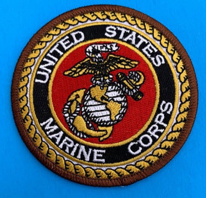 USMC US MARINE CORPS EMBROIDERED PATCH IRON-ON SEW-ON 3″ ROUND APPLIQUE- HI QLTY