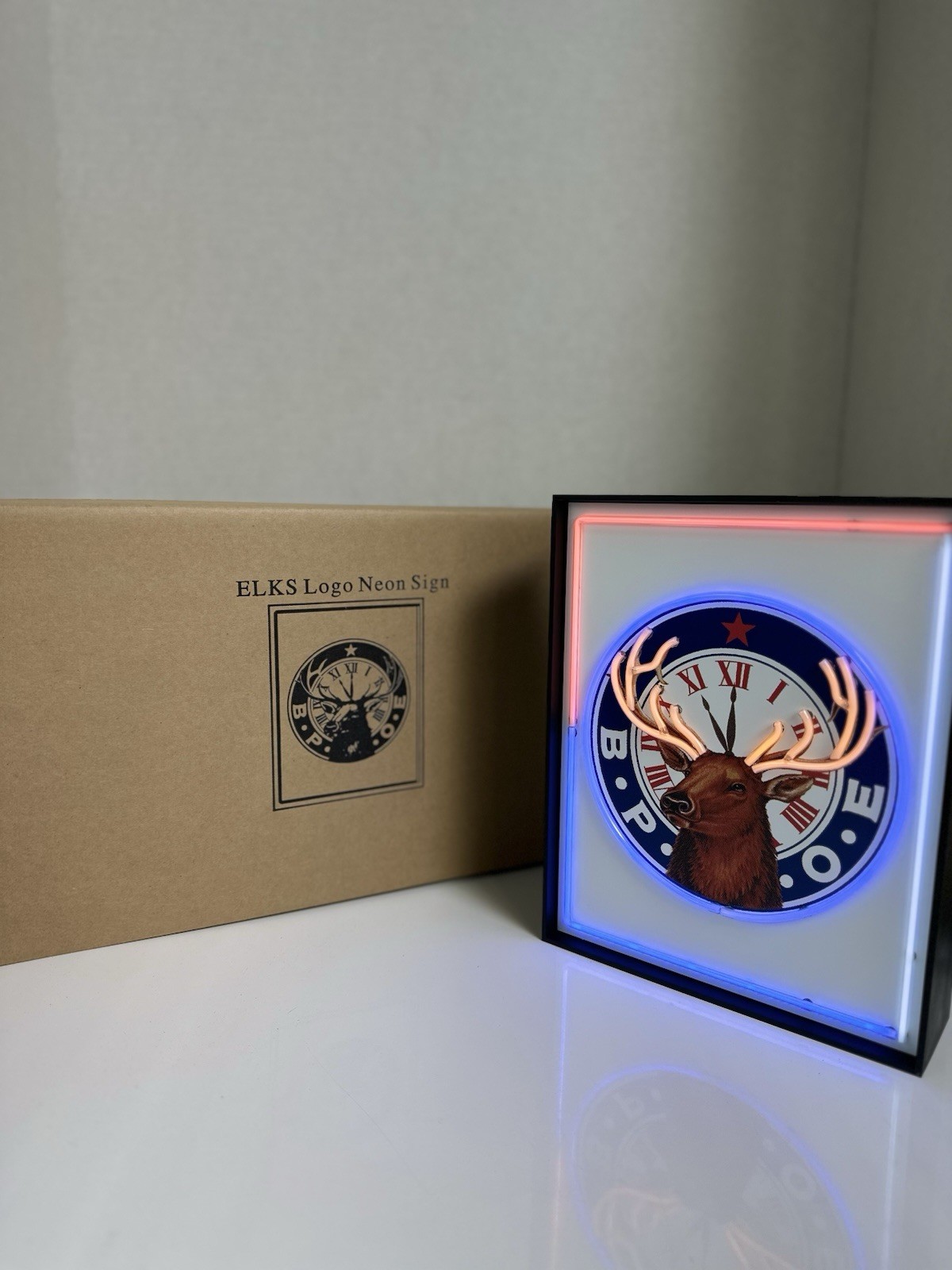 NEW Elks Lodge BPOE Neon Sign 10″ x 8″ Multi-Color For Indoor Use