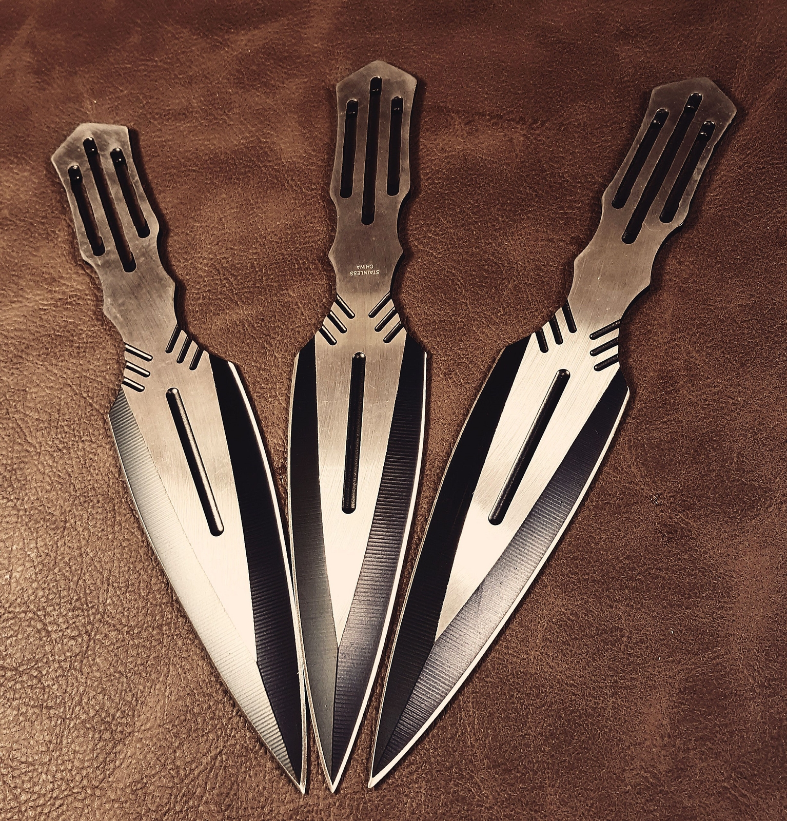 3 PC 8″ Kunai Sharp Stainless Steel Throwing Knife Set w/Sheath
