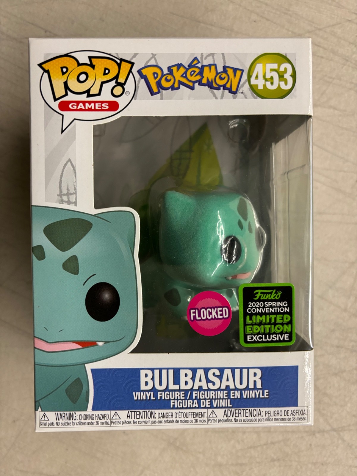 Funko Pop Games Pokemon Flocked Bulbasaur #453 2020 Convention Exclusive