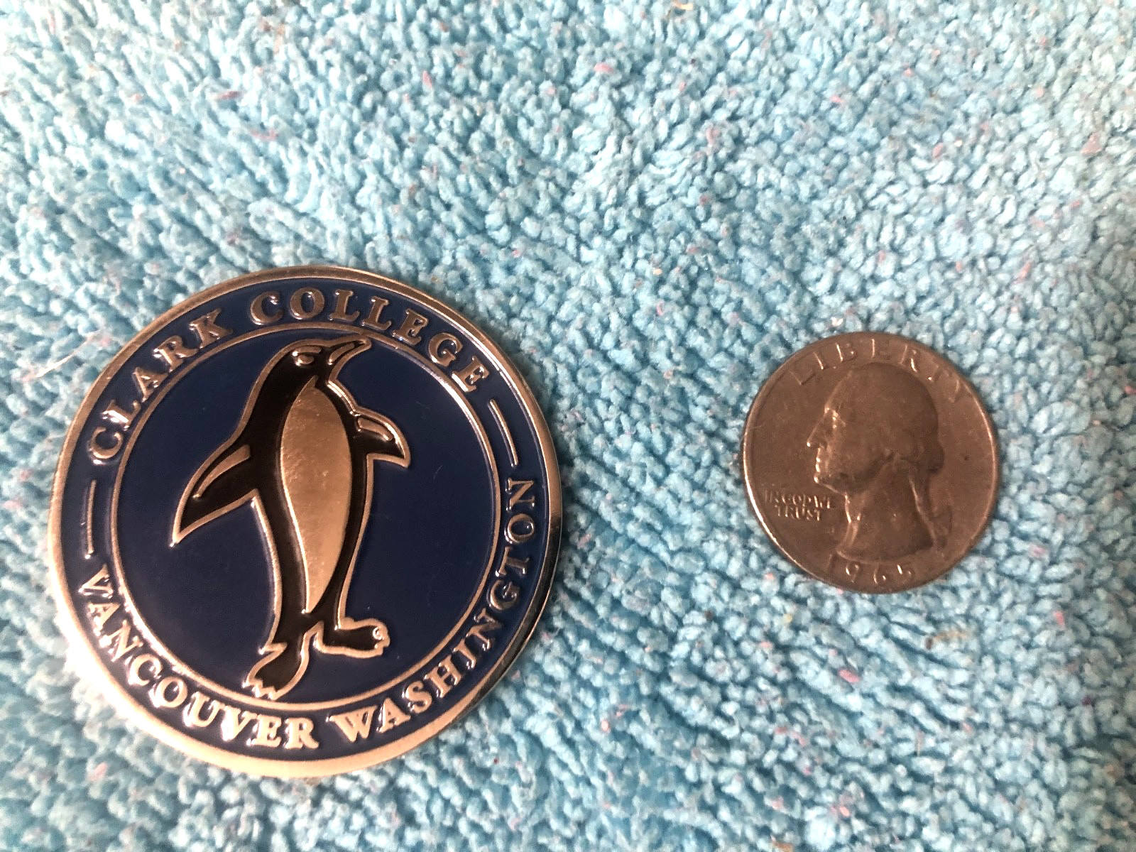 Clark College “Oswald the Penguin” Challenge Coin – Free USPS Ship!