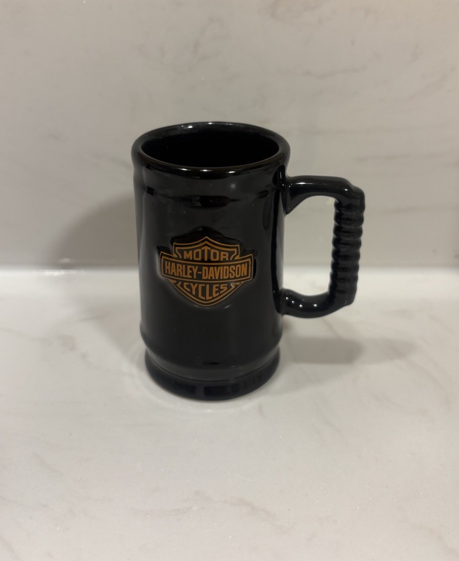 Small Authentic Harley Davidson Mug Black With Logo Y2K RUSS BRAND miniature