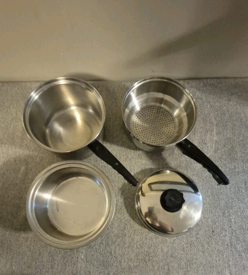 Lustre Craft Alloy 3-Ply 3 Qt Stainless Steel 18/8 Pot , Broiler, Steamer & Lid