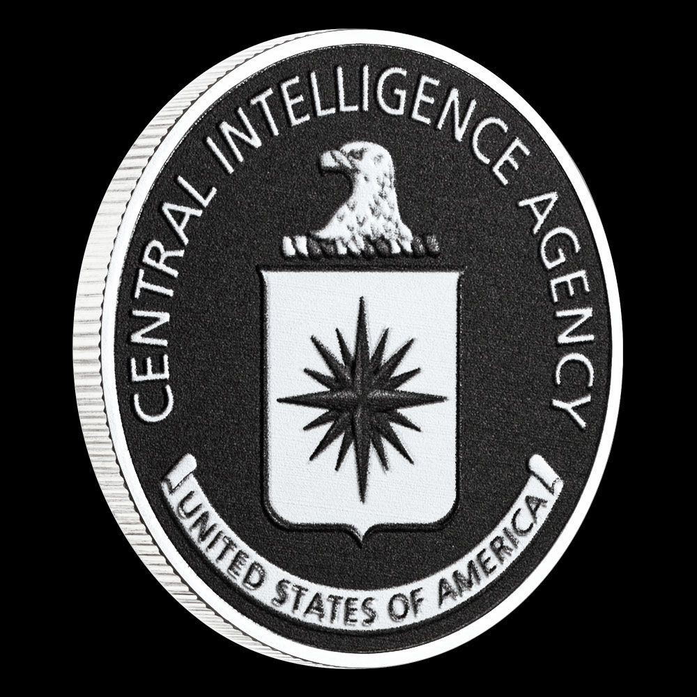 United States Central Intelligence Agency CIA Black and Silver Emblem Coin