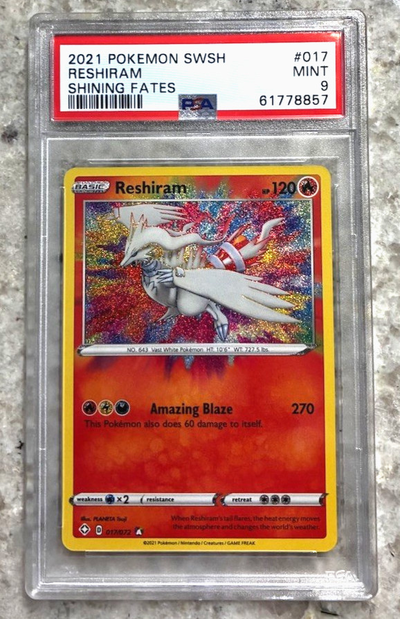 2021 Reshiram Gen V Pokemon PSA 9 Shining Fates Pokemon SWSH Graded Mint Rare