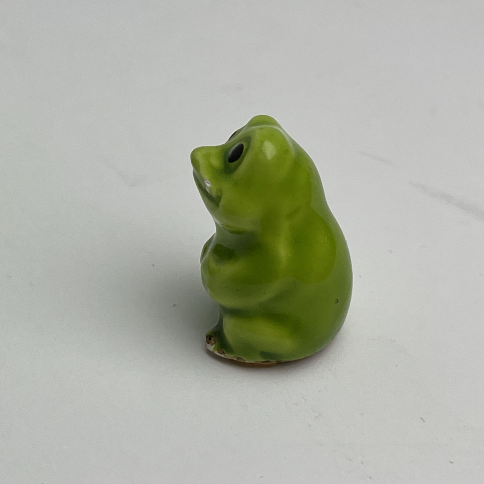 2 mini Ceramic Frog Figurines Whimsical Looks Like Baby Sinclair Dinosaurs show