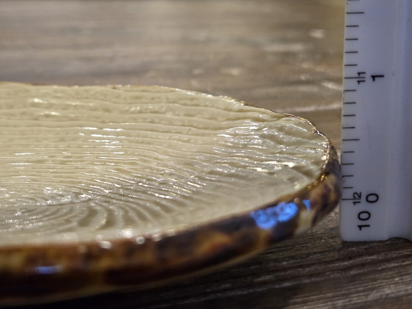 Tree Slice / Tree Ring Ceramic Plate 5.5″ w/ Bark Edge – Rustic Farmhouse Decor