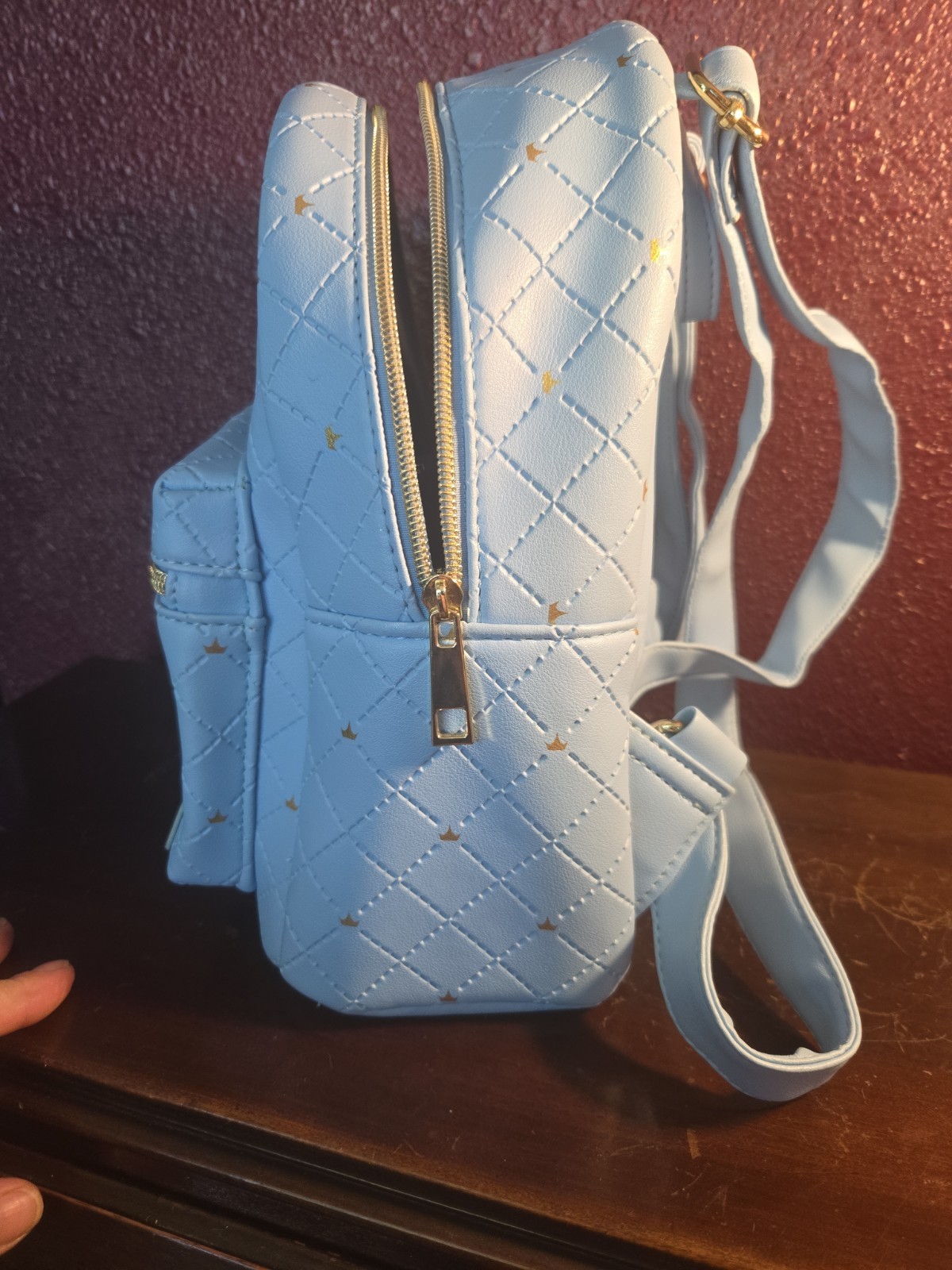 Mint Condition Loungefly Disney Castle Quilted Light Blue Mini Backpack