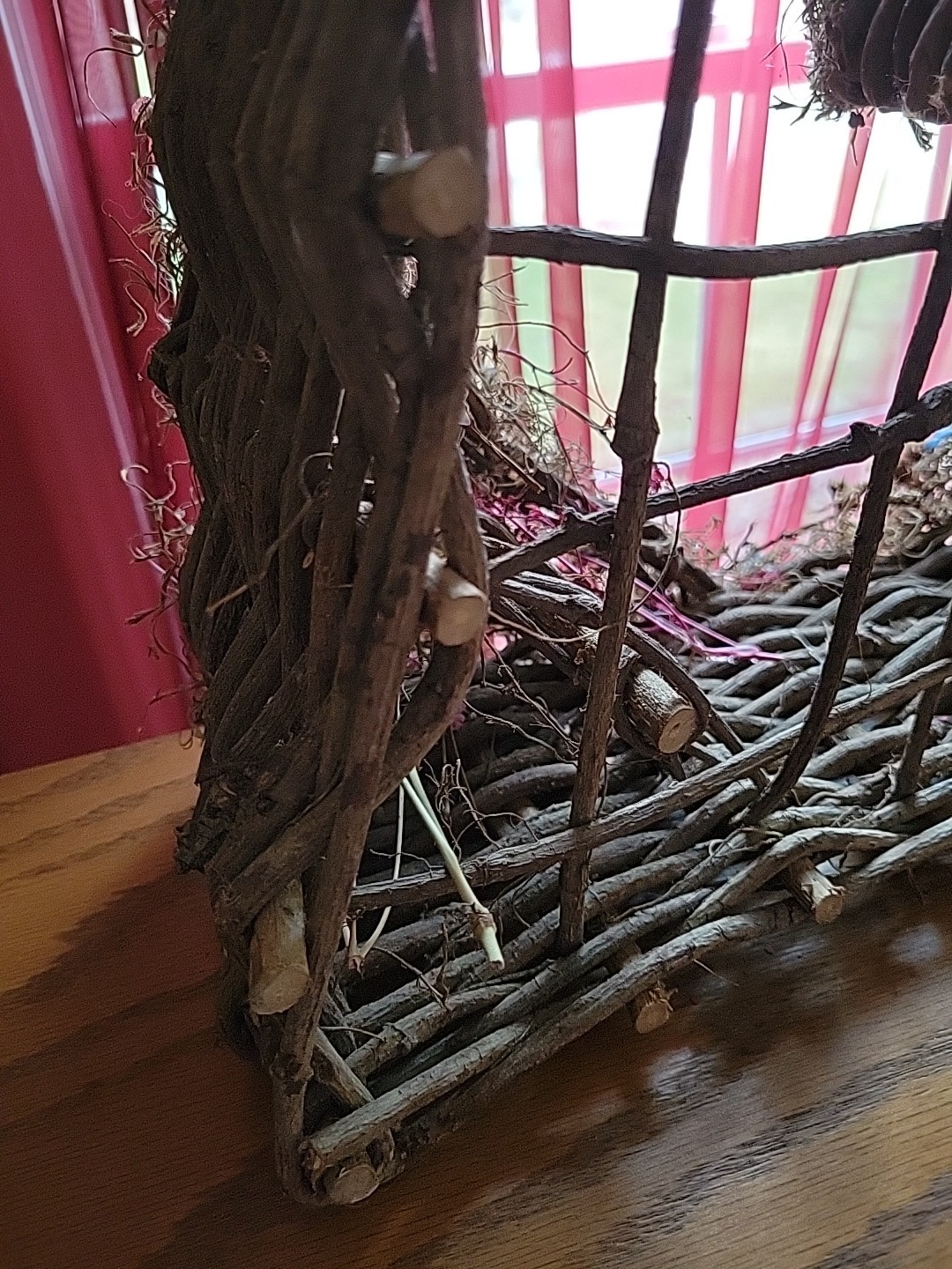 Twig Heart Primitive Rustic Country Cottage Basket Woven Wall Art Gift Valentine