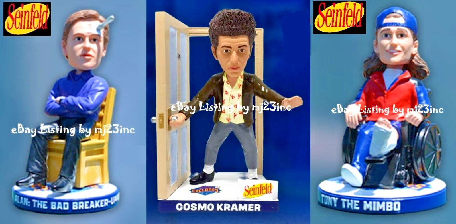 2026 SEINFELD NIGHT KRAMER TONY ALAN BOBBLEHEAD SET BROOKLYN CYCLONES SGA METS