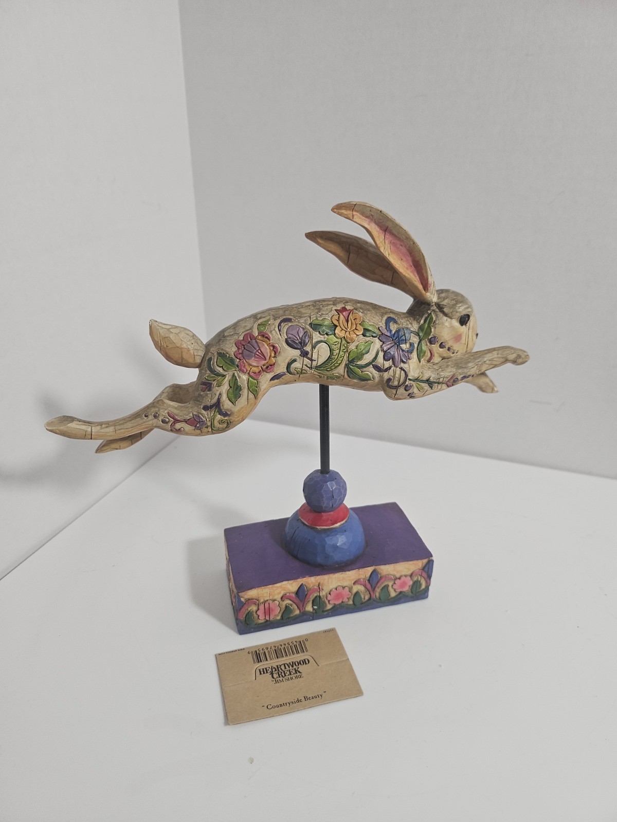 2003 Jim Shore Racing Rabbit COUNTRYSIDE BEAUTY Heartwood Creek Folk Art Figure