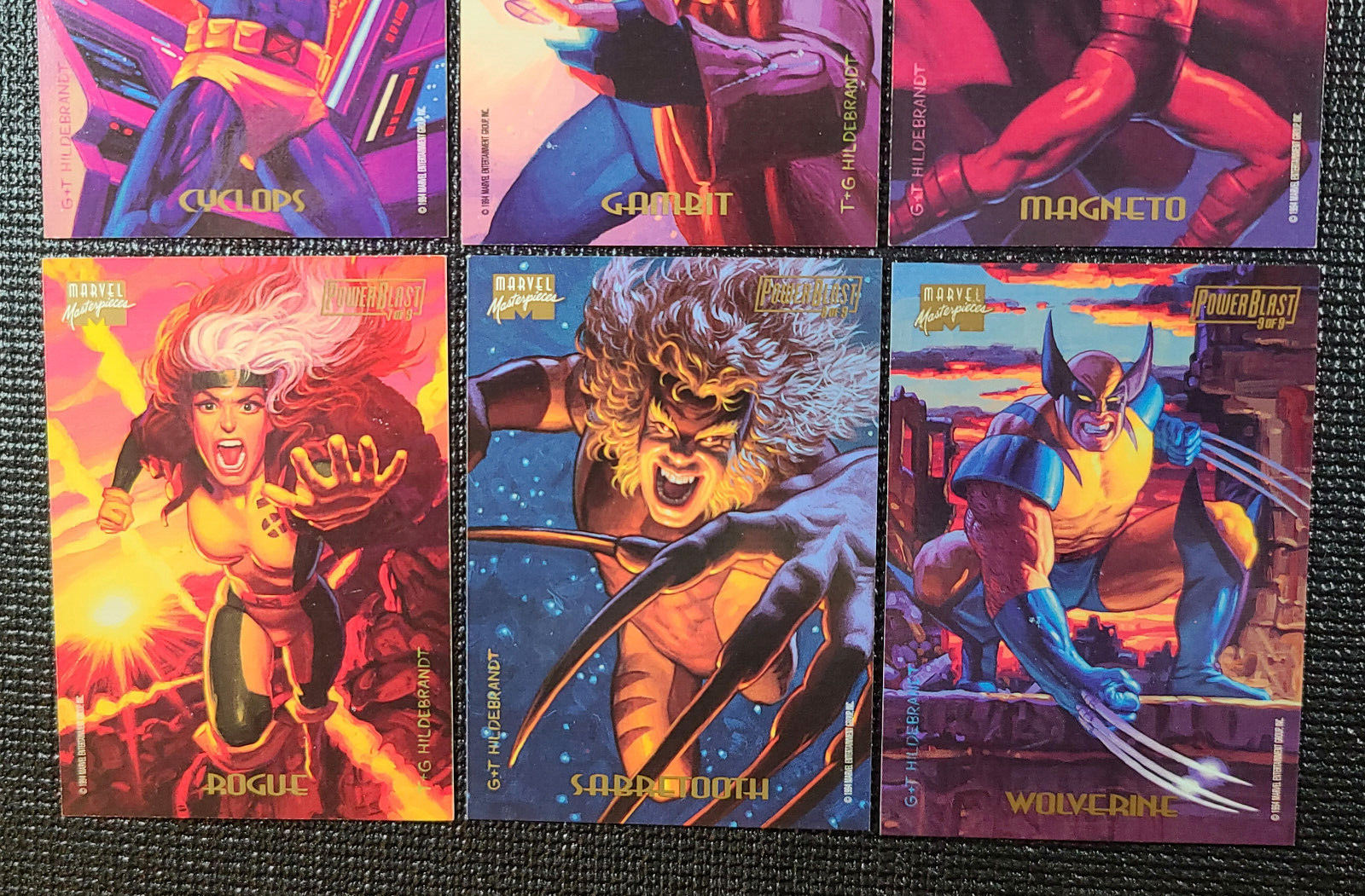 1994 Marvel Masterpieces – POWER BLAST – Complete Set of 9