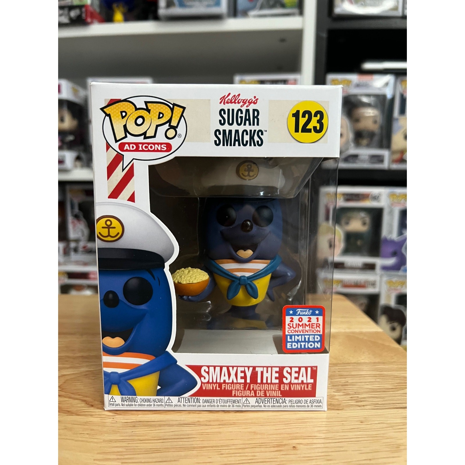 VAULTED EXCLUSIVE LIMITED EDITION Smaxey the Seal Funko Pop #123 Sugar Smacks Ad