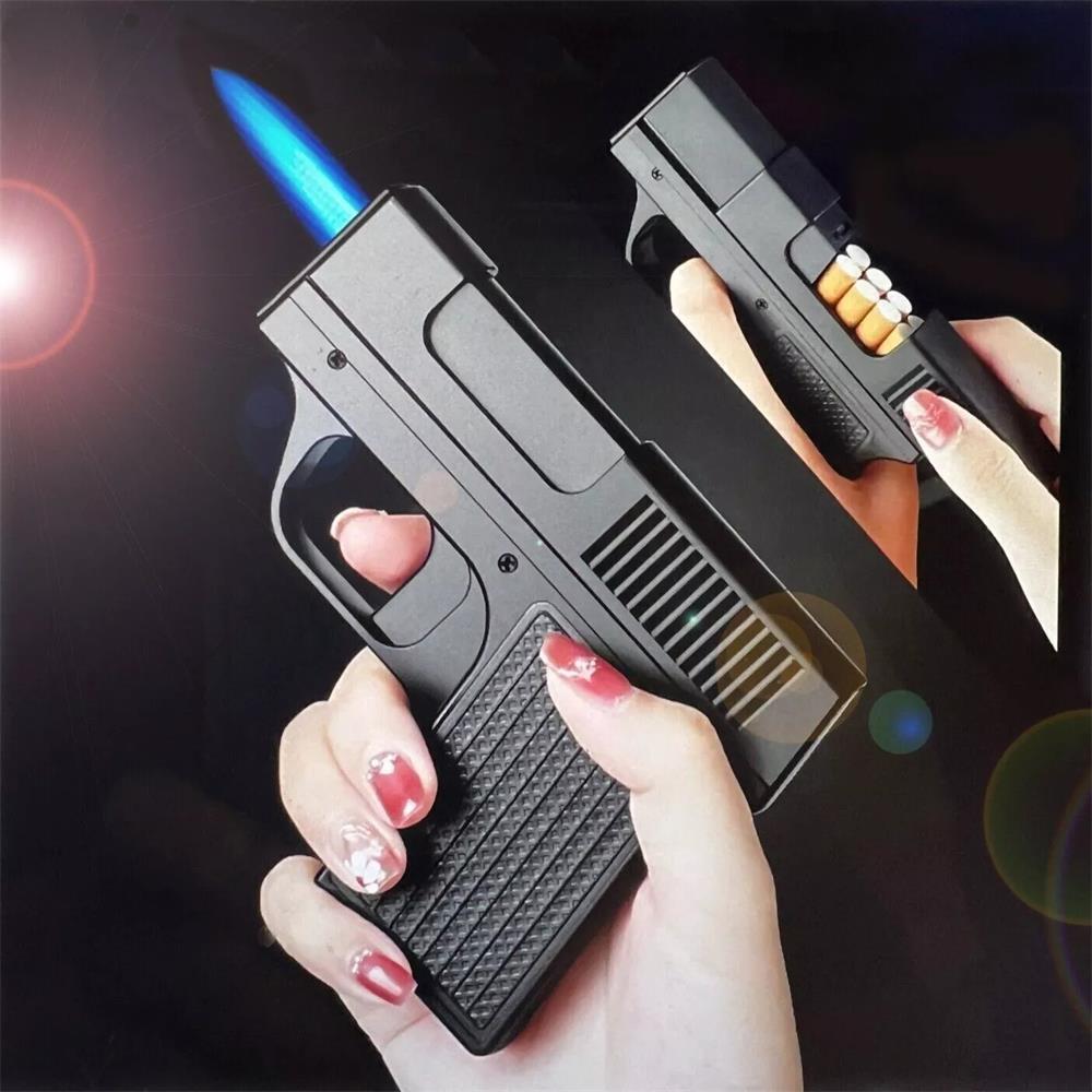 Unique Butane Cigarette LIGHTER & CASE Adjustable Jet Torch Flame Pistol Gun hot