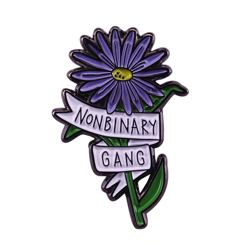 Nonbinary Non-binary Gang Yellow White Purple Black 1.25″ Enamel Pin US SELLER