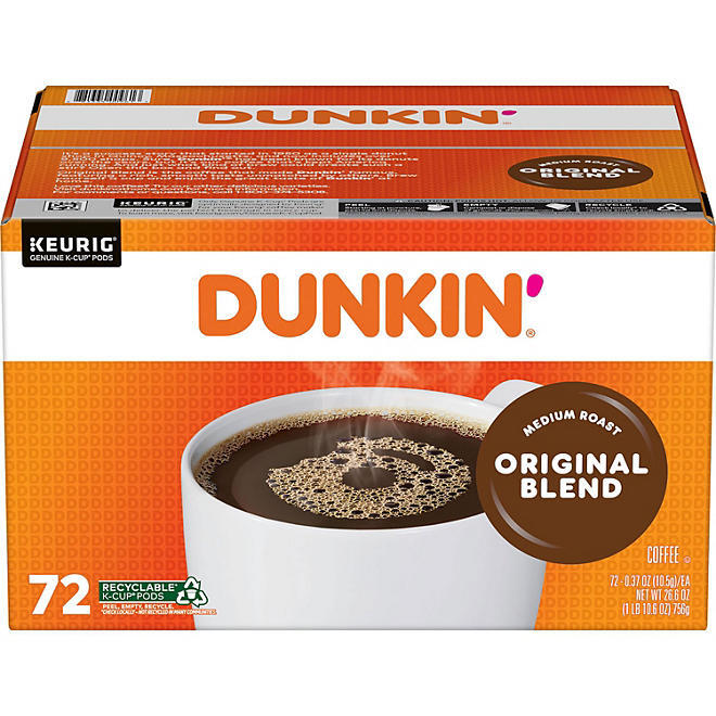 Dunkin’ Donuts Medium Roast K-Cup Coffee Pods, Original Blend (72 ct.)