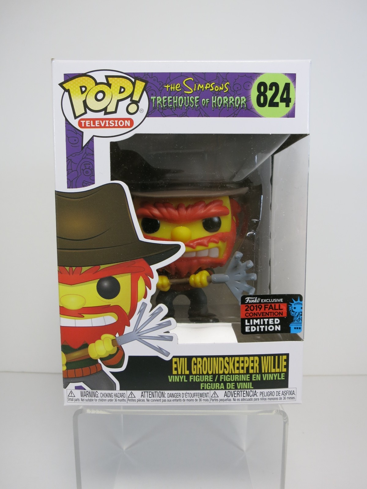 Funko Pop! Television The Simpsons #824 EVIL GROUNDSKEEPER WILLIE NYCC Excl NEW!