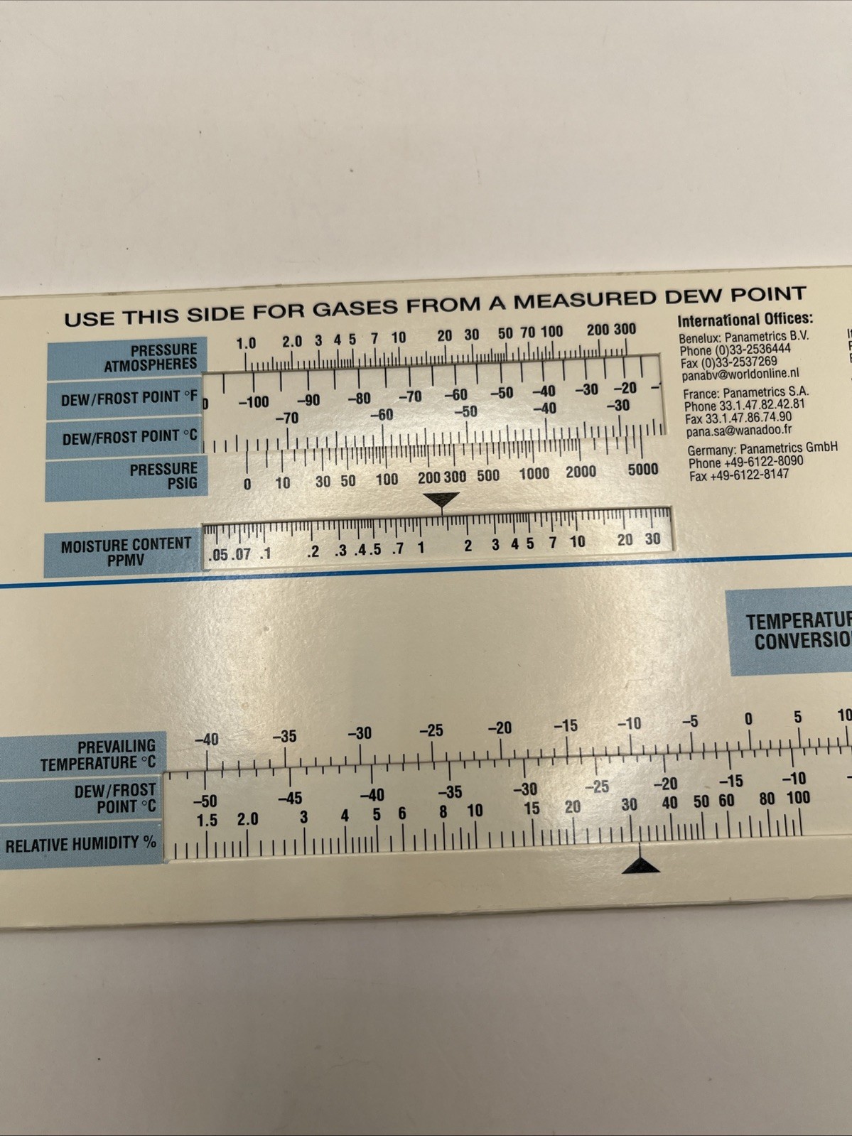Panametrics Moisture Content Calculator Liquids Gases Relative Humidity 1978