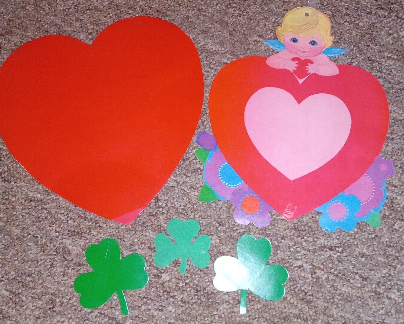 Vtg holiday paper decorations EASTER, CHRISTMAS, VALENTINE, HALLOWEEN + clings!