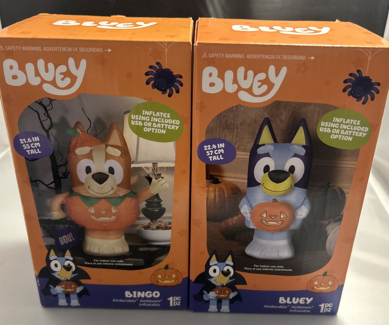 BLUEY and BINGO Holiday INFLATABLE 22 Inch Illuminated Indoor/Outdoor Set 2 NIB