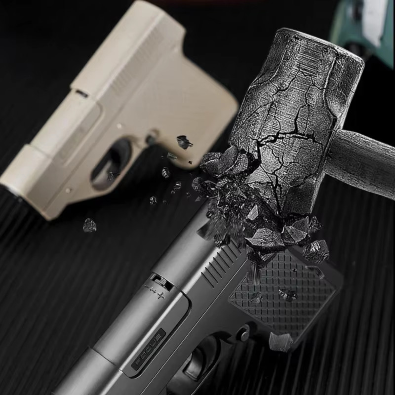 Hand Gun Cigarette Case Jet Flame Torch Lighter with Three Magazine Cartridges